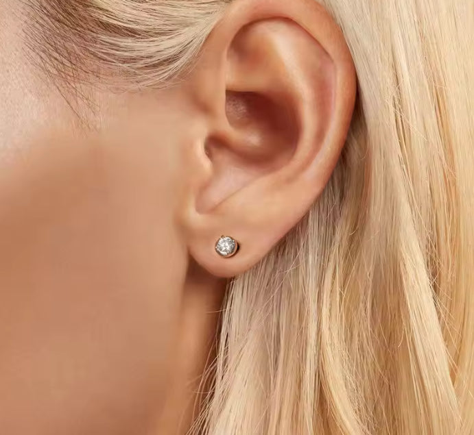 Pendientes mini Moissanite