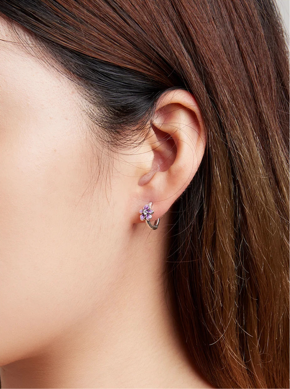 Aros Flor Lila