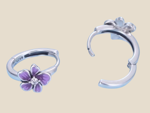 Aros Flor Lila