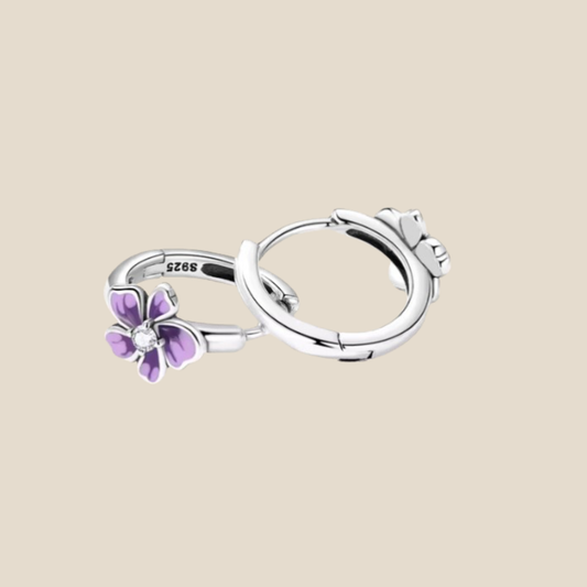 Aros Flor Lila